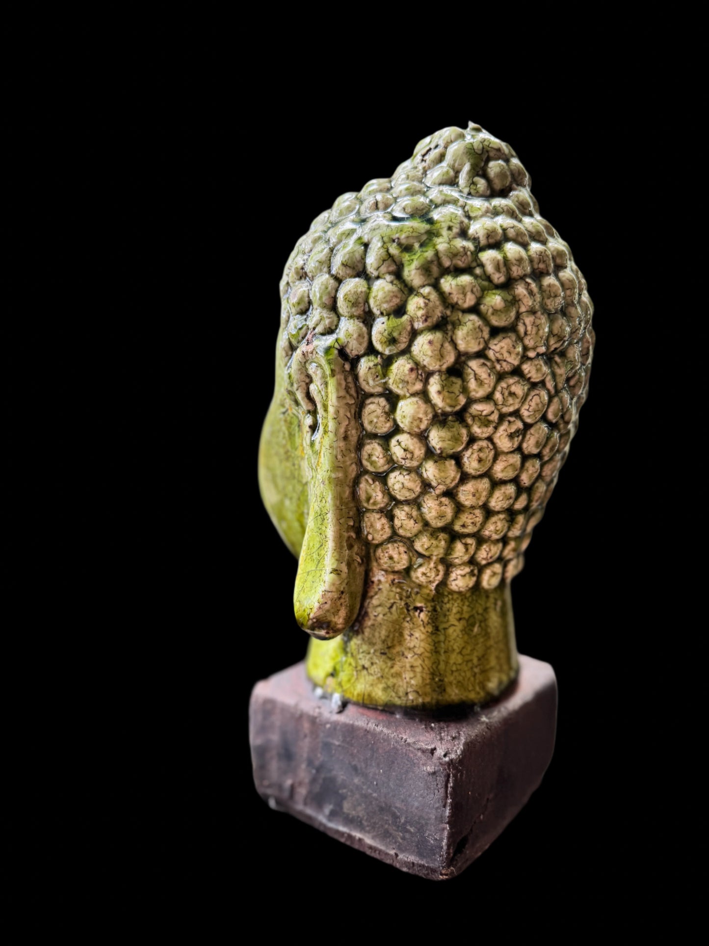 Handmade Ceramic glazed Buddha on base