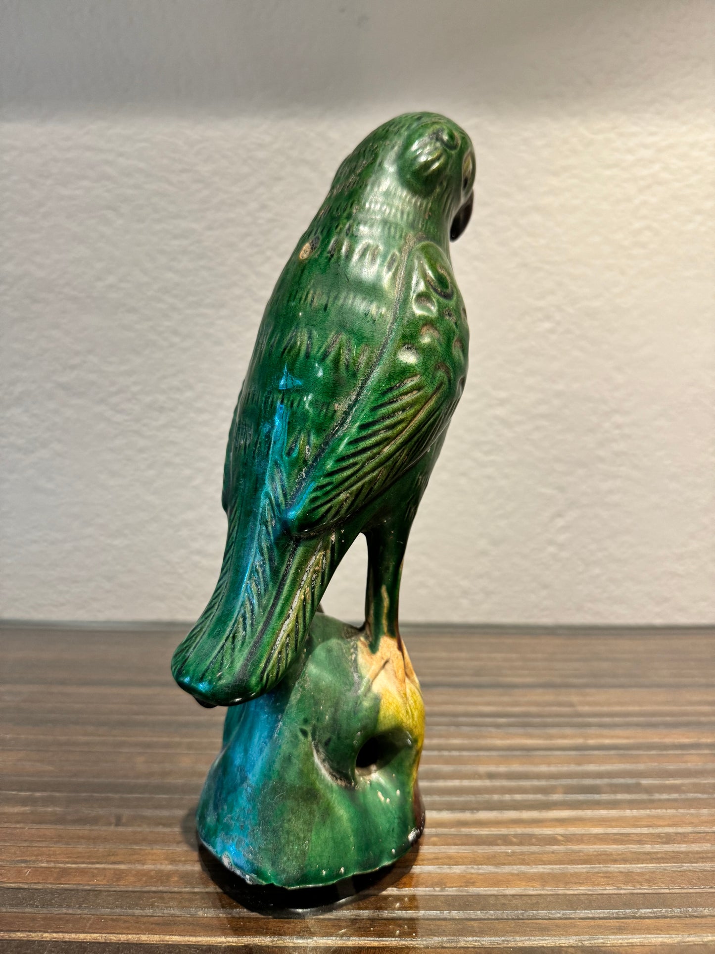 19TH CENTURY CHINESE SANCAI FIGURAL PARROT INCENSE BURNER