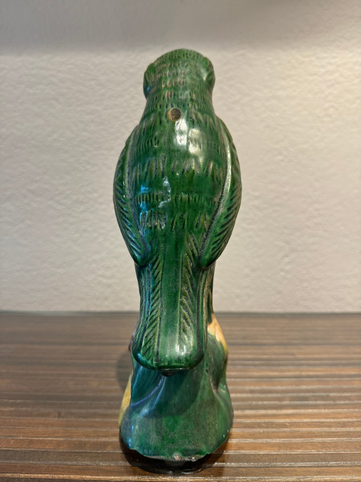 19TH CENTURY CHINESE SANCAI FIGURAL PARROT INCENSE BURNER