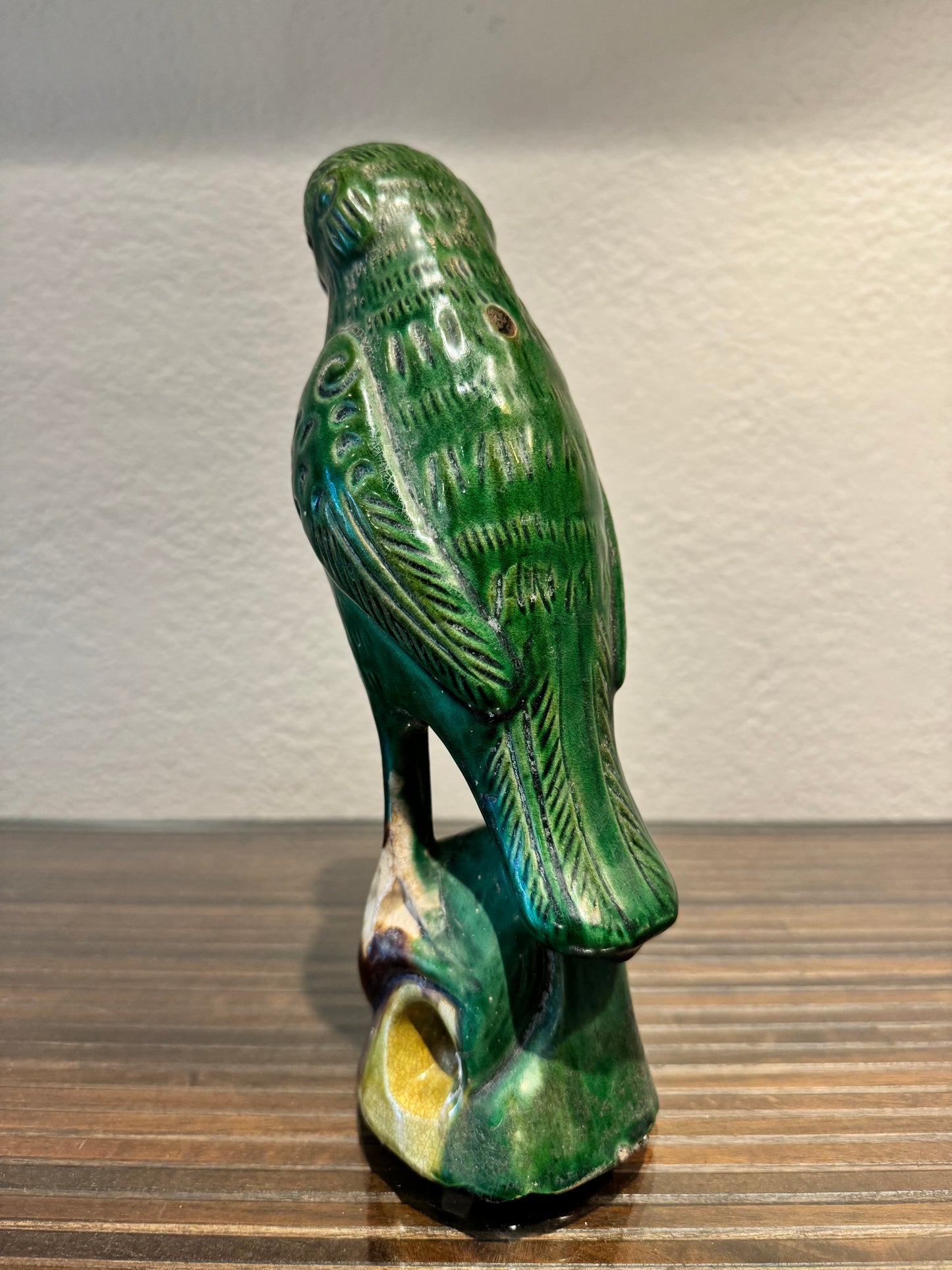 19TH CENTURY CHINESE SANCAI FIGURAL PARROT INCENSE BURNER