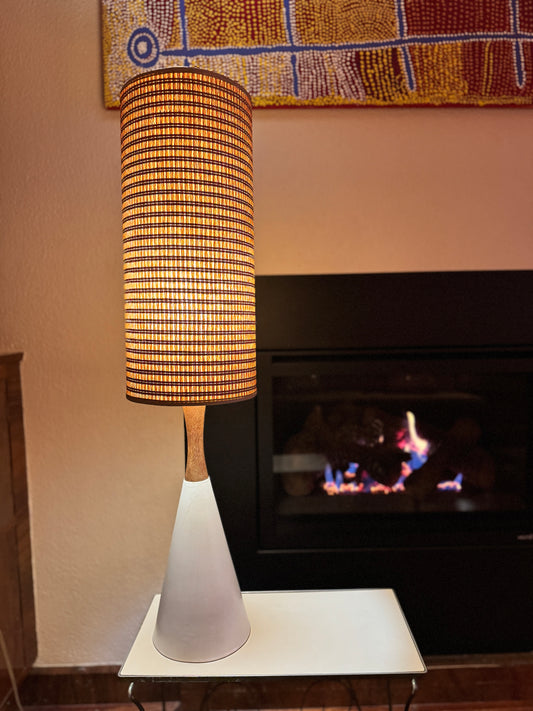 Lyndale teak and ceramic lamp