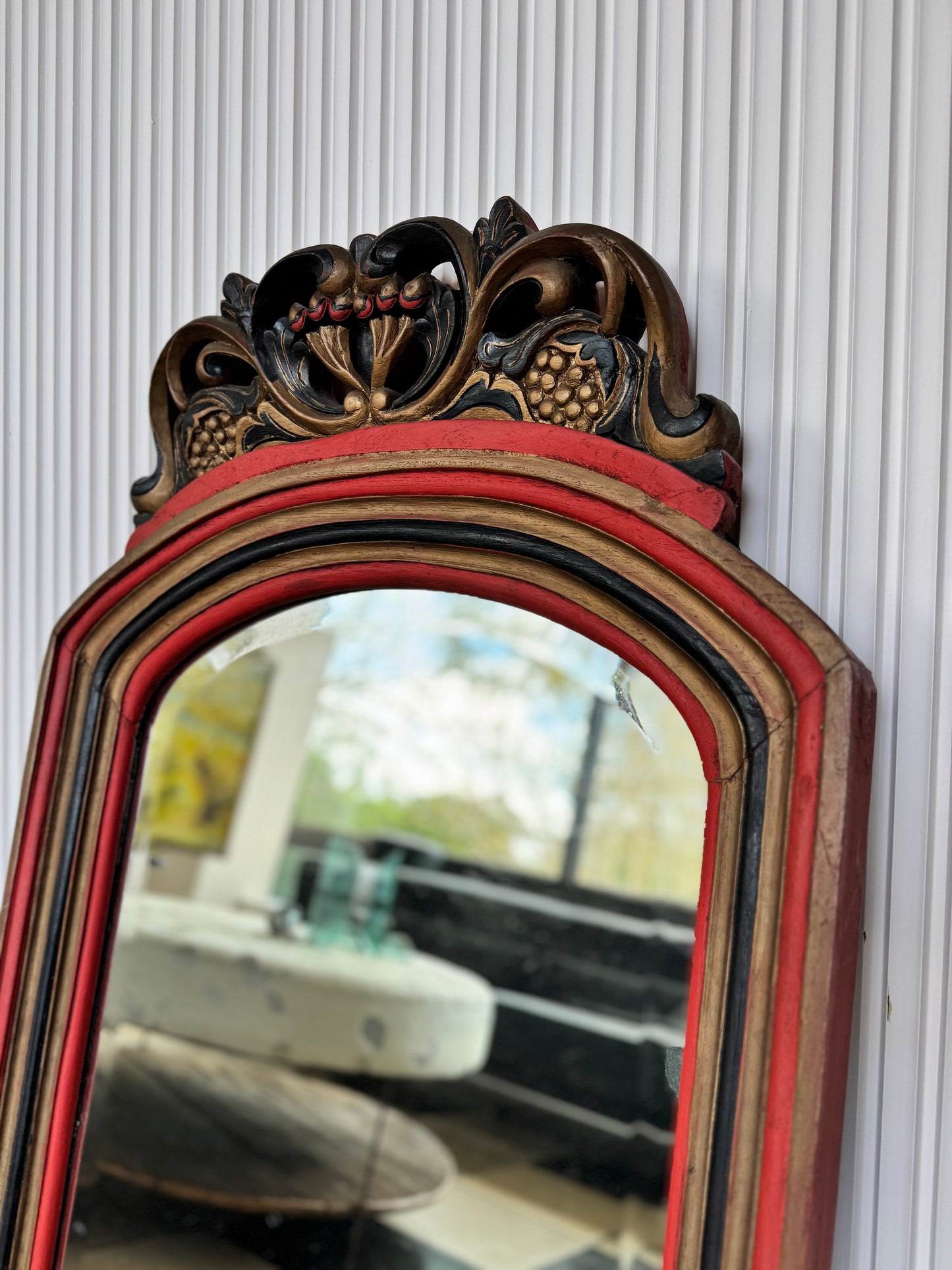 Vintage hand carved Mandalay Burmese Mirror