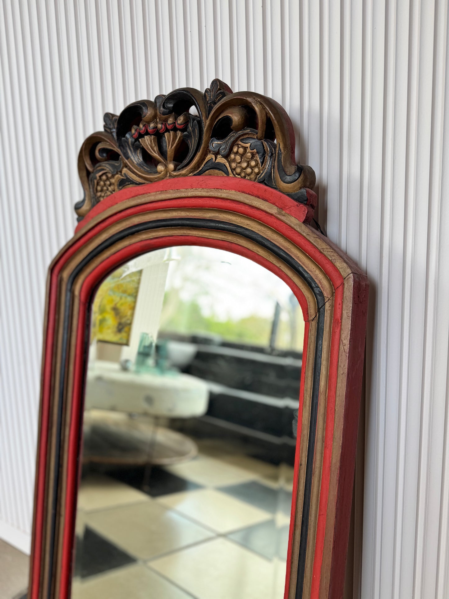 Vintage hand carved Mandalay Burmese Mirror
