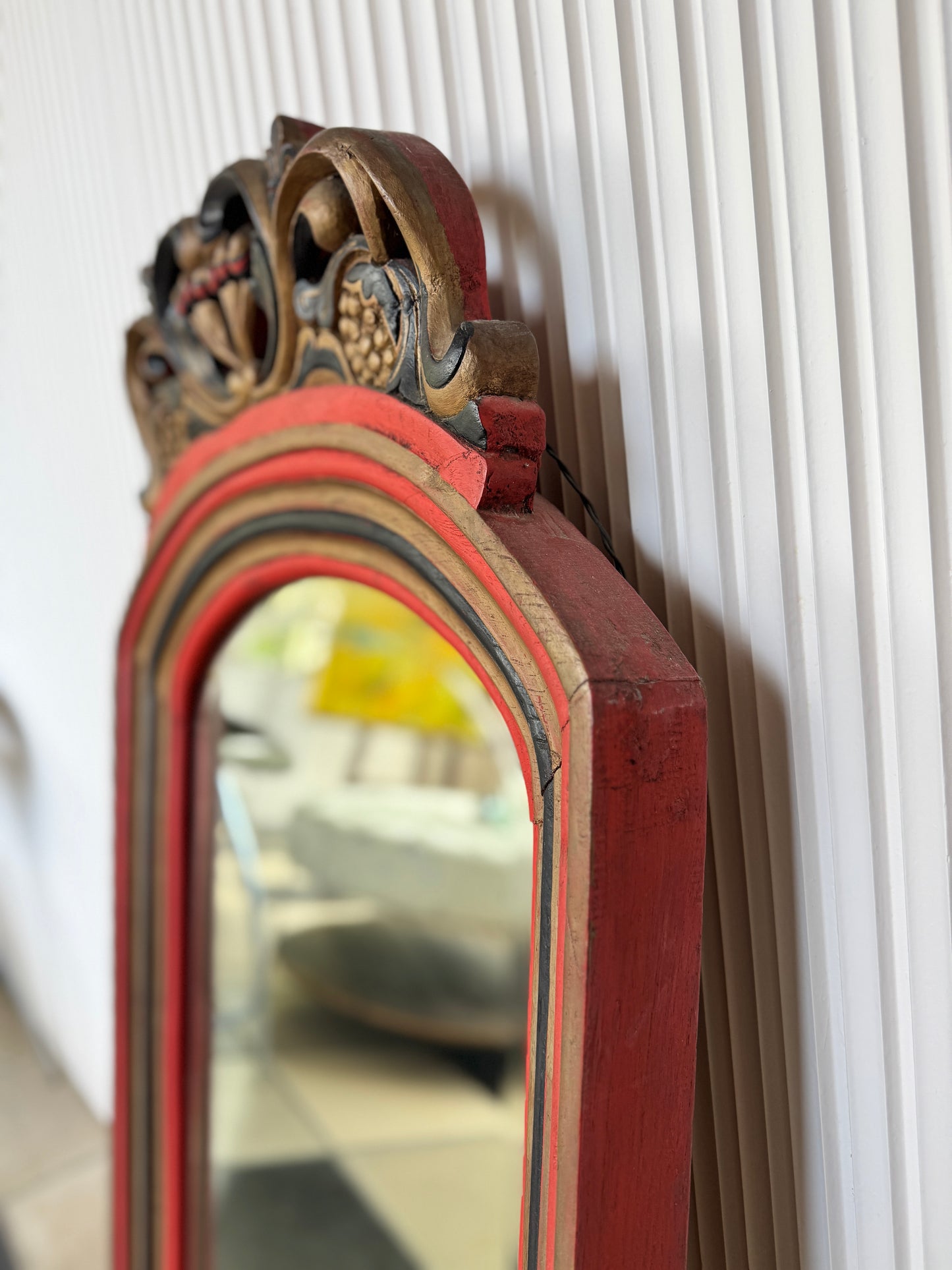 Vintage hand carved Mandalay Burmese Mirror