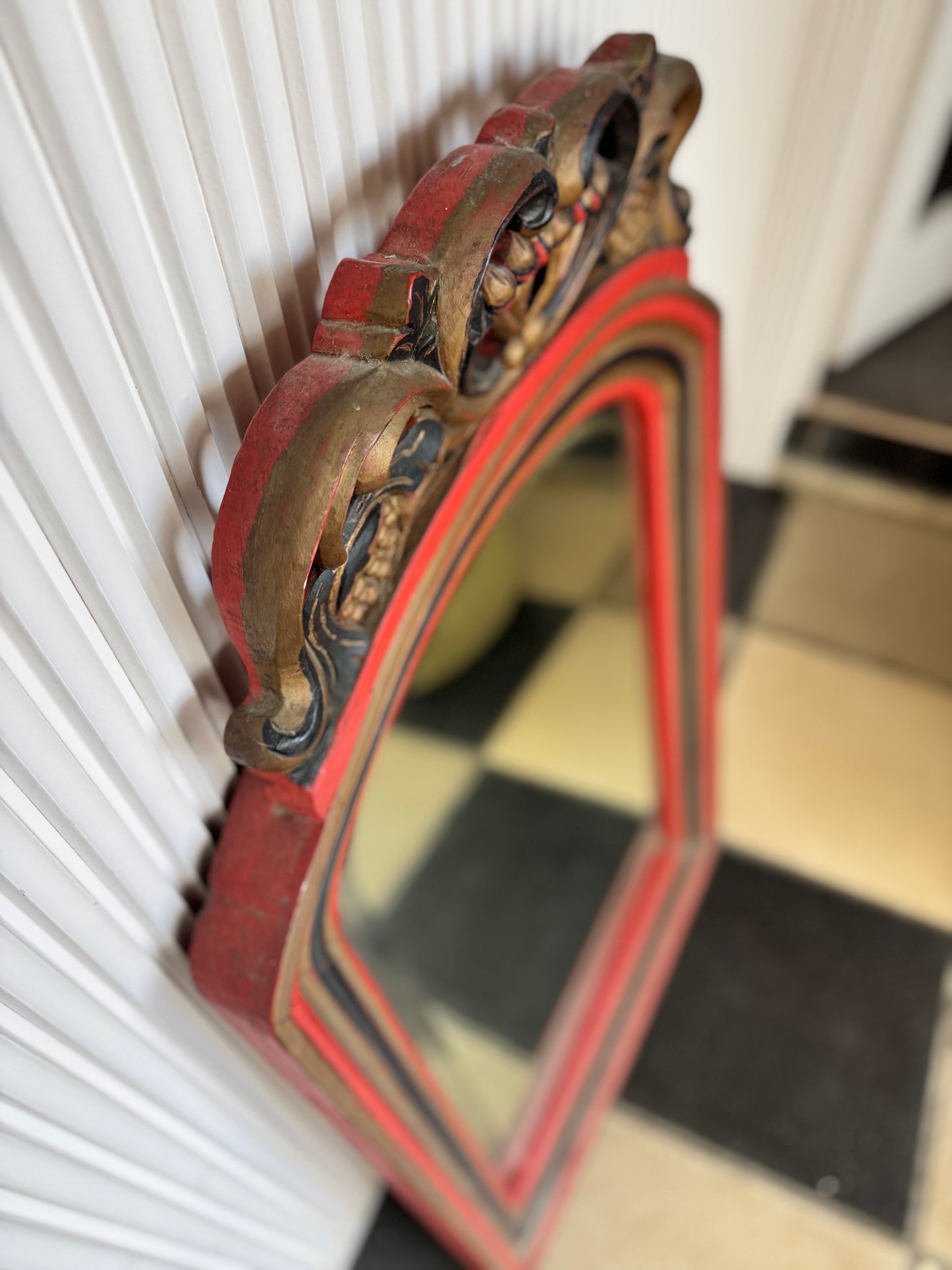 Vintage hand carved Mandalay Burmese Mirror