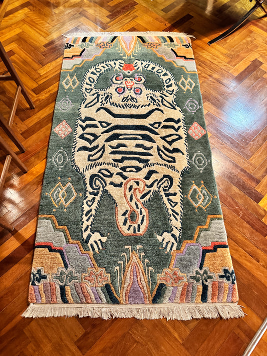 Vintage Tibetan Tiger rug