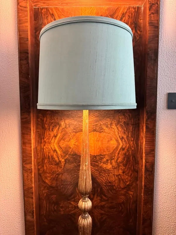 19th Century French hand carved gilt wood floor lamp