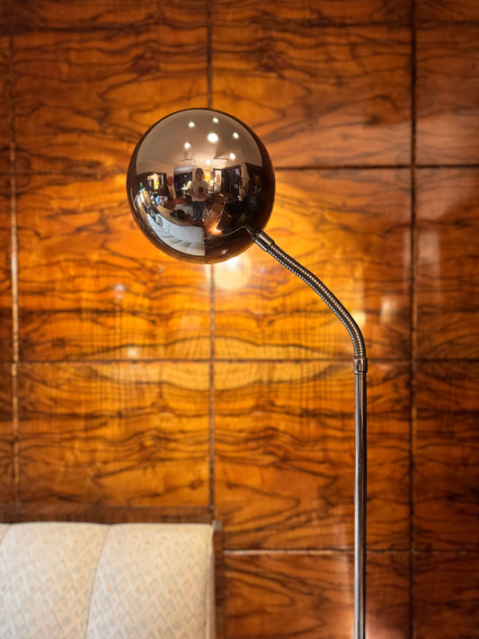 1960-1970 Chrome bendy neck eyeball floor lamp