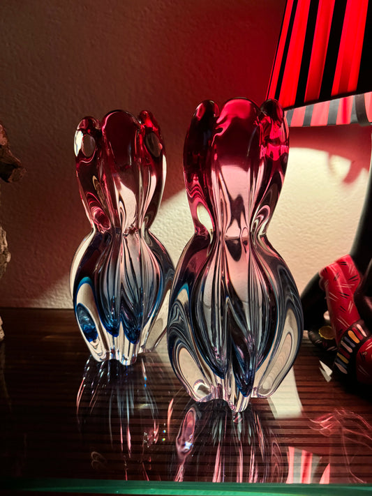 1 OF 2 SANYU GLASS VASE MADE IN JAPAN
