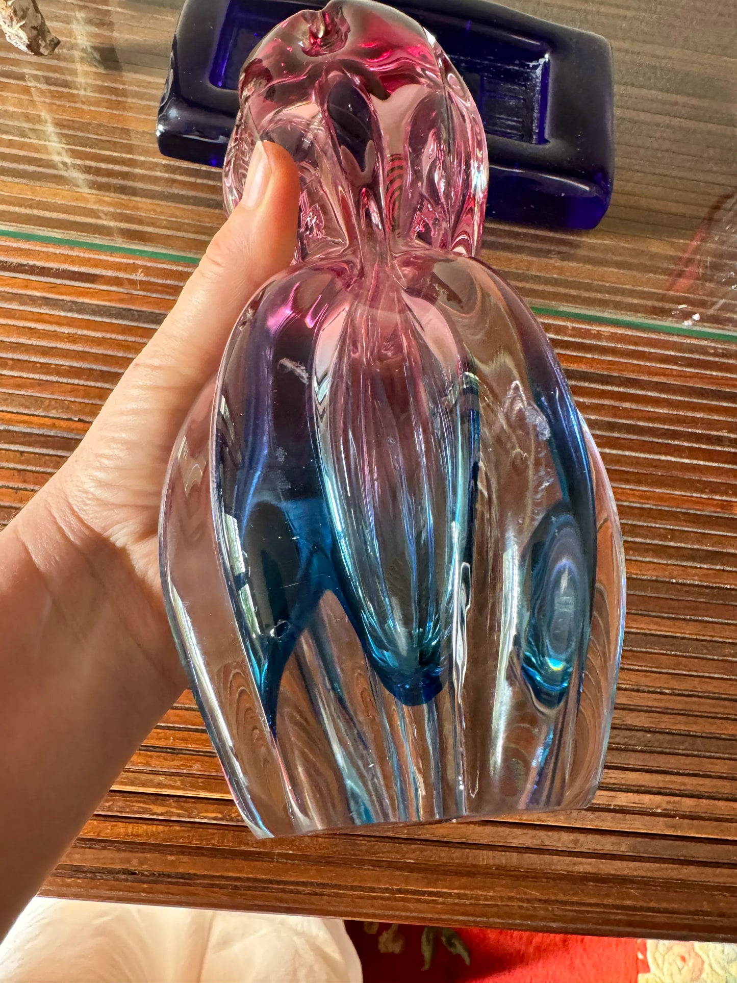 1 OF 2 SANYU GLASS VASE MADE IN JAPAN