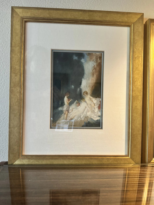 Original Norman Lindsay watercolour painting, The Flute Player