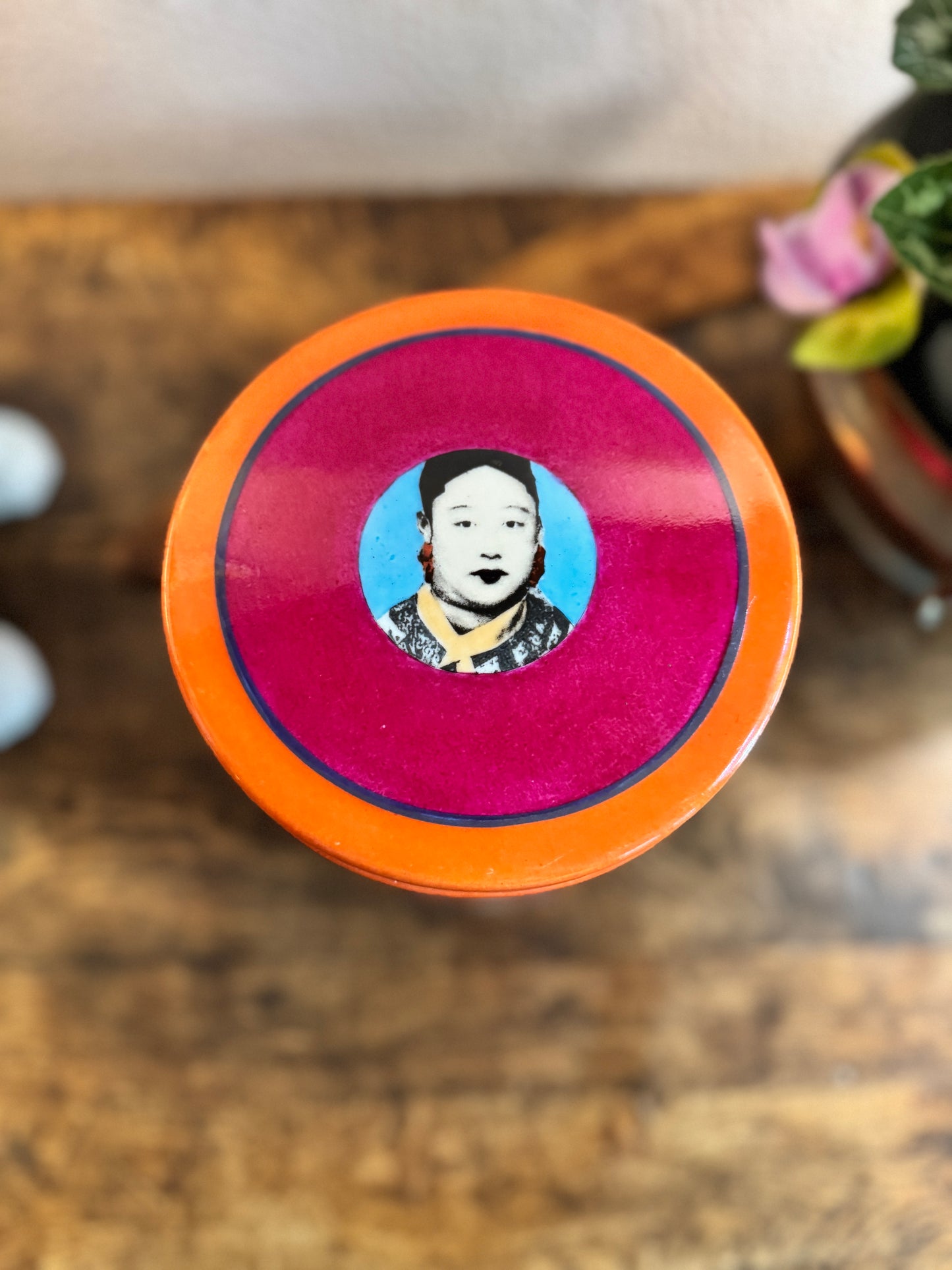 Vintage ceramic tea caddy by Fabienne Jouvin, Paris