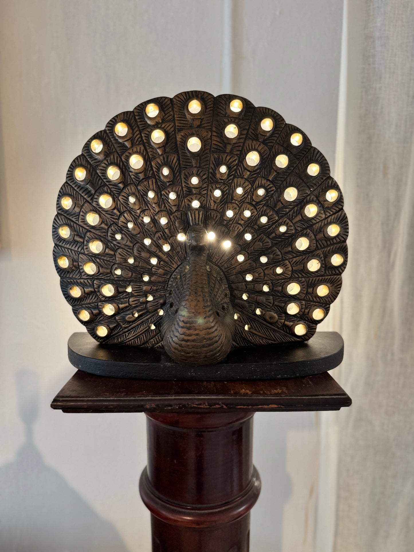 Vintage Takacs Studio ceramic Peacock lamp
