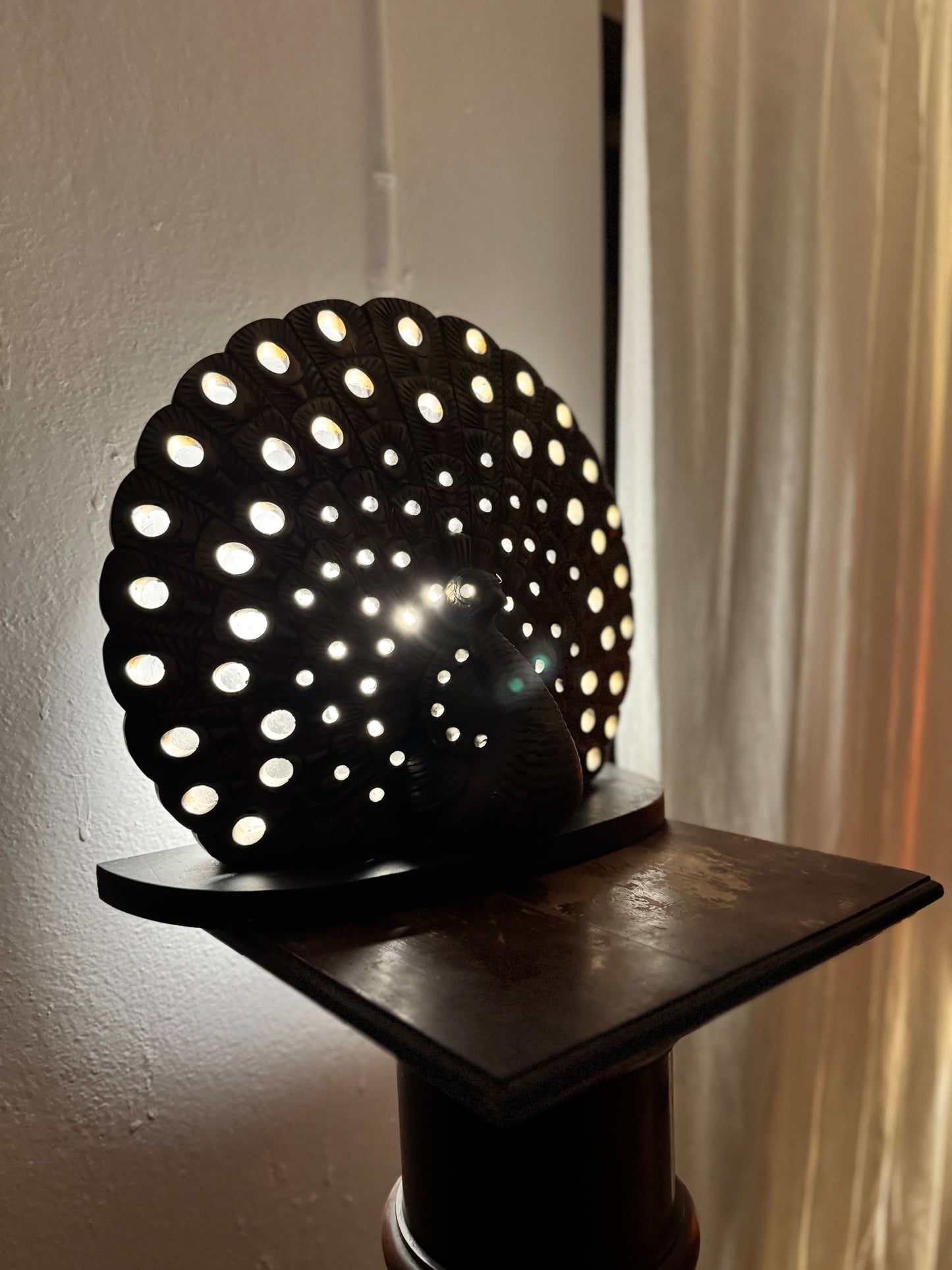 Vintage Takacs Studio ceramic Peacock lamp